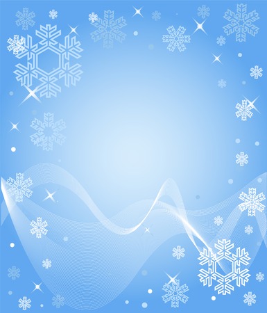 A light blue snowflake background with different snowflakesのイラスト素材