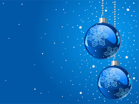 Abstract blue Christmas Background with Christmas decorationsのイラスト素材