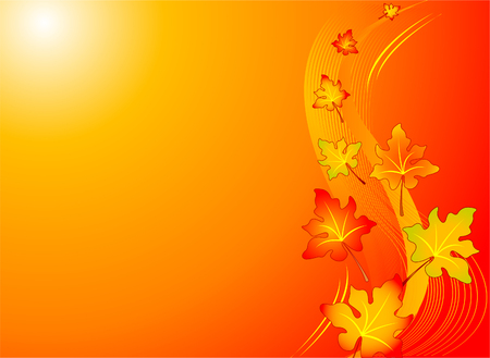 Decorative swirling autumn designのイラスト素材