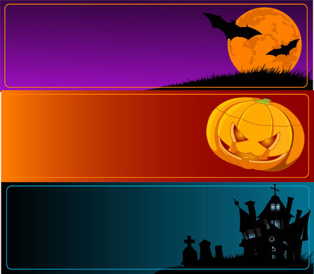 A collection of Halloween bannersのイラスト素材