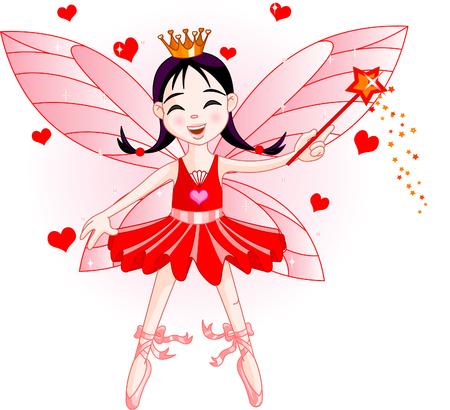 Cute fairy ballerina flying. All objects are separate groupsのイラスト素材