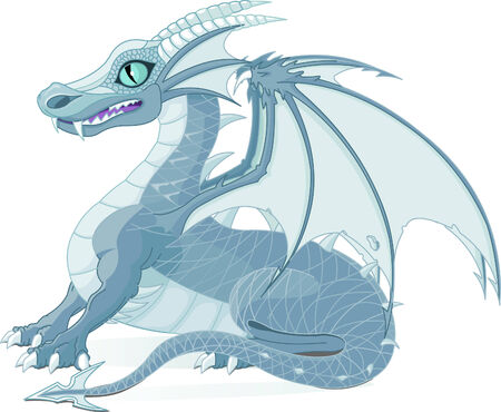 Vector illustration of a fantasy ice dragonのイラスト素材