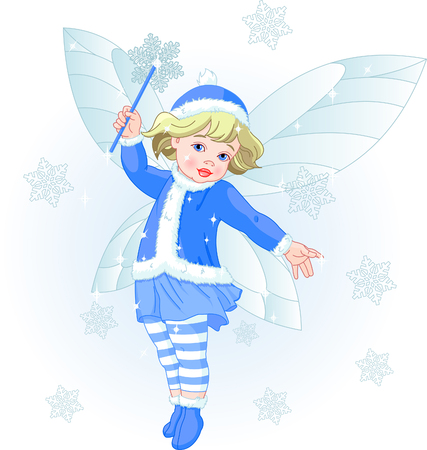 Vector illustration of a Winter baby fairyのイラスト素材
