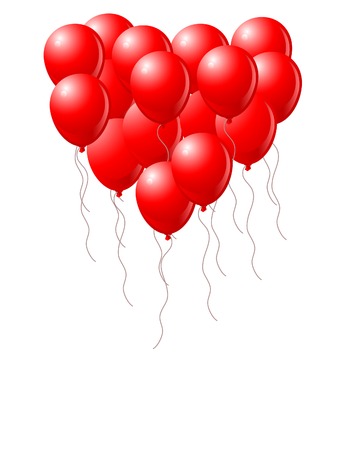 Flying Balloons Heart. Love is in the air.のイラスト素材