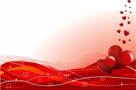 Grange vector Valentines Day horizontal background with heartsのイラスト素材