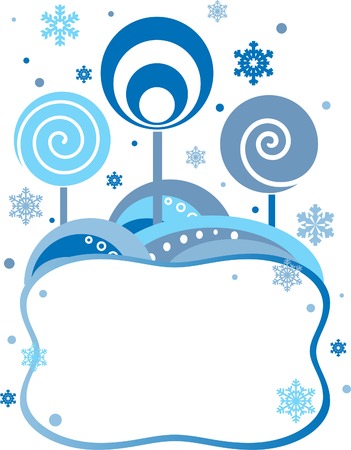 Winter trees background, perfect for greeting cards or retail signage.  Vector illustration のイラスト素材