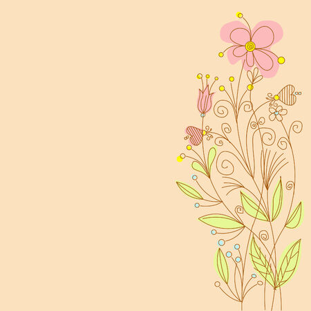 Greeting card with flowers and place for your textのイラスト素材