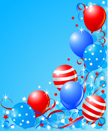 Colorful Balloons card for Fourth of July のイラスト素材