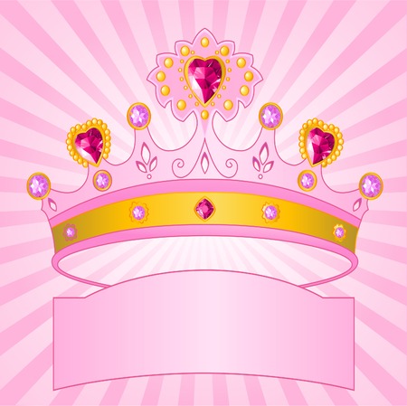 Beautiful shining true princess crown on radial  backgroundのイラスト素材