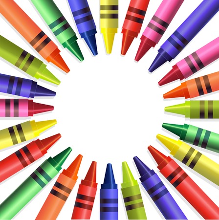 Back to school colored crayons background のイラスト素材