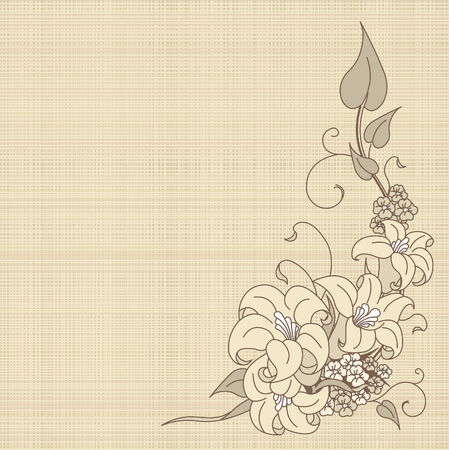 Floral fantasy on canvas background with place for copy\textのイラスト素材