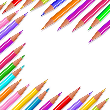 Back to school colored pencils background のイラスト素材