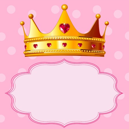 Beautiful shining true princess crown on pink  backgroundのイラスト素材