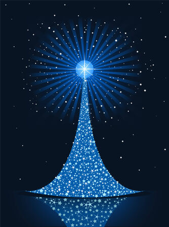 Stylized Christmas tree on background with copy spaceのイラスト素材