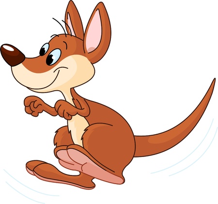 Illustration of cute Australian Kangaroo, roaming free のイラスト素材