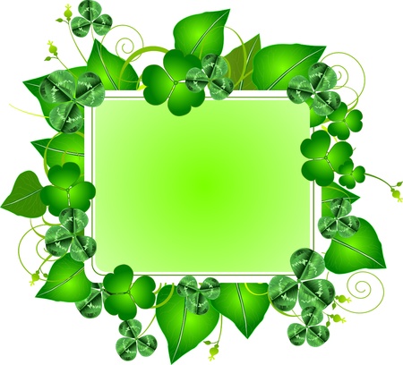 Three leafed clover frame for St. Patricks Dayのイラスト素材