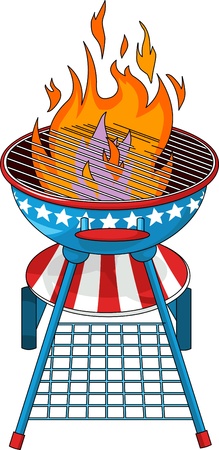 Patriotic  barbeque Grillのイラスト素材