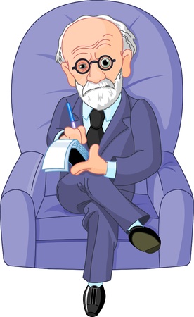 Dr. Freud on a psychotherapy sessionのイラスト素材