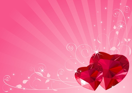 Valentine background with hearts and place for a textのイラスト素材