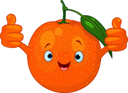 Illustration of Cheerful Cartoon Orange characterのイラスト素材