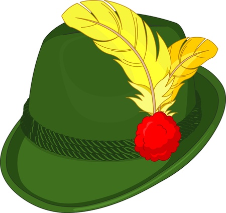 Illustration of green Tirol Hatのイラスト素材