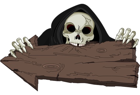 Halloween horrible Grim Reaper over arrowのイラスト素材