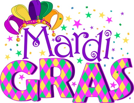 Mardi Gras type treatment with jester hatのイラスト素材