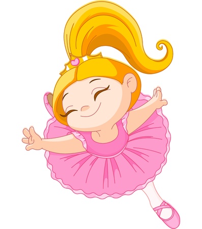	Happy little ballerina in ballet jumpのイラスト素材