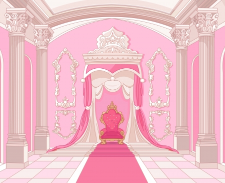 Interior of the Throne room of magic castleのイラスト素材