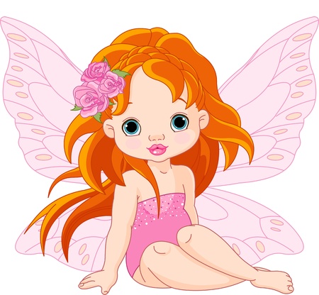 Illustration Of Little Sitting Fairyの素材 Fy ストックフォトのamanaimages Plus