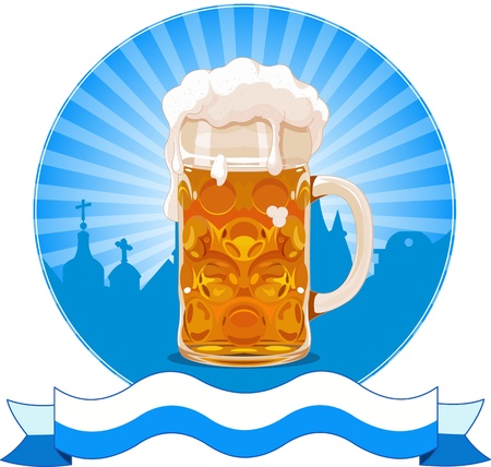 Oktoberfest  design with beer glassのイラスト素材