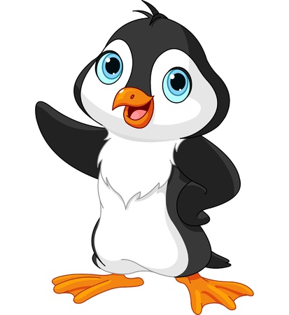 
Cartoon illustration of showing  penguin on white backgroundのイラスト素材