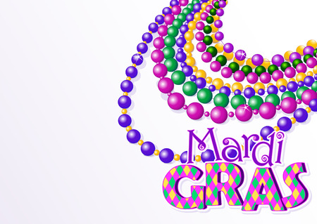 Mardi Gras beads background with place for textのイラスト素材