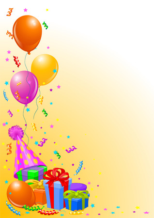 Party balloons and gifts vertical background のイラスト素材