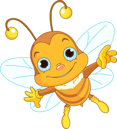 
Illustration of a Friendly Cute Bee Flying のイラスト素材
