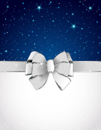 Christmas greeting card with bow and copy spaceのイラスト素材