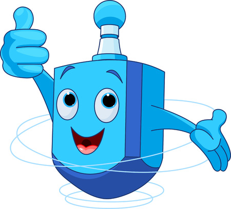Cute Dreidel Character wish you a Happy Hanukkah!のイラスト素材