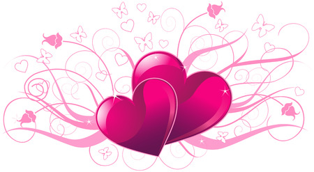 Illustration of valentine day card with heardのイラスト素材
