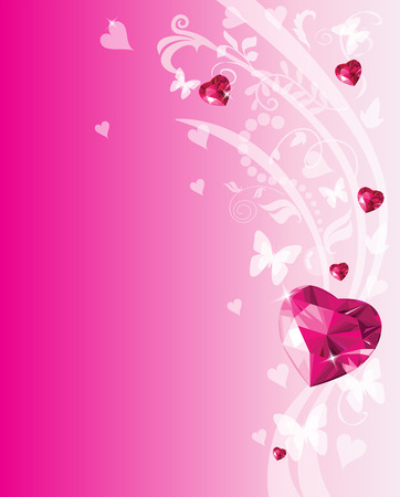 Shiny ruby love hearts design. Valentine place cardのイラスト素材