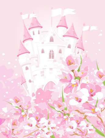 Illustration of fairytale castleのイラスト素材