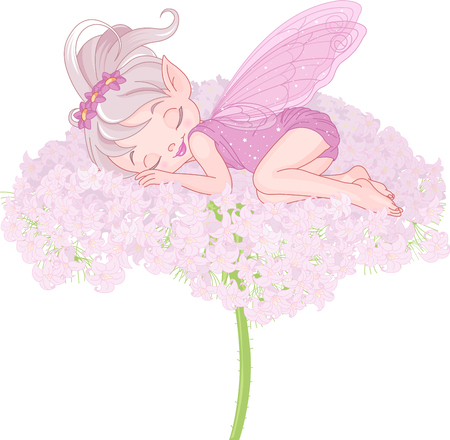 Illustration of cute sleeping Pixy Fairyのイラスト素材