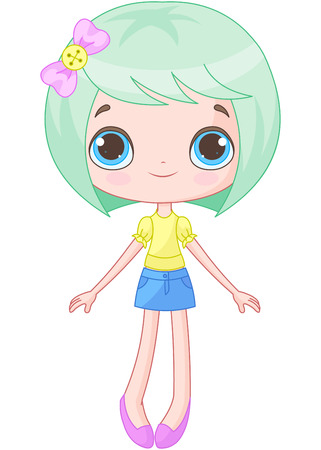 Illustration of very cute dollのイラスト素材