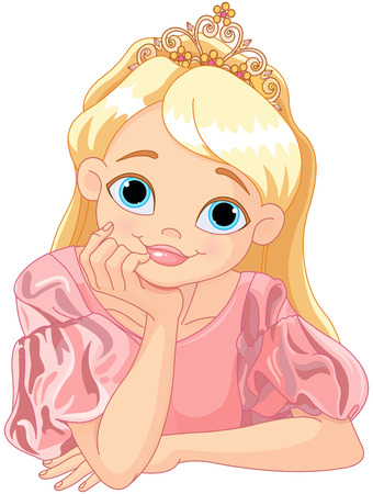 Illustration of beautiful princess are thinkingのイラスト素材