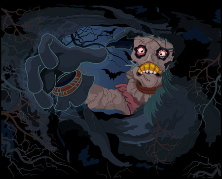 Illustration of very scary scarecrowのイラスト素材