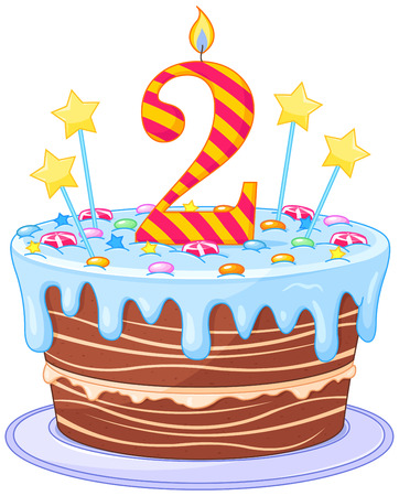 Illustration of decorated birthday cakeのイラスト素材