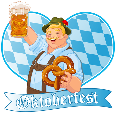 Oktoberfest guy celebratingのイラスト素材