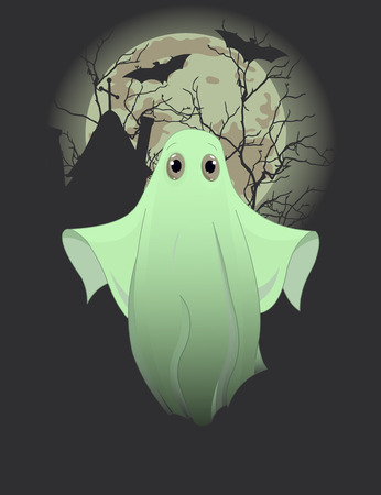 Halloween invitation of cute ghostのイラスト素材