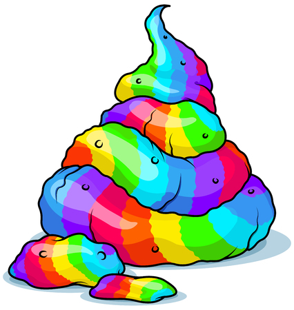 Illustration of very cute unicorn poopのイラスト素材