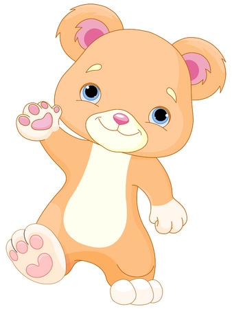 Illustration of cute Teddy Bear walksのイラスト素材