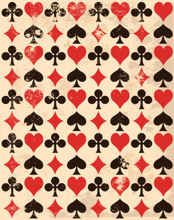 Retro-background with playing card symbolsのイラスト素材